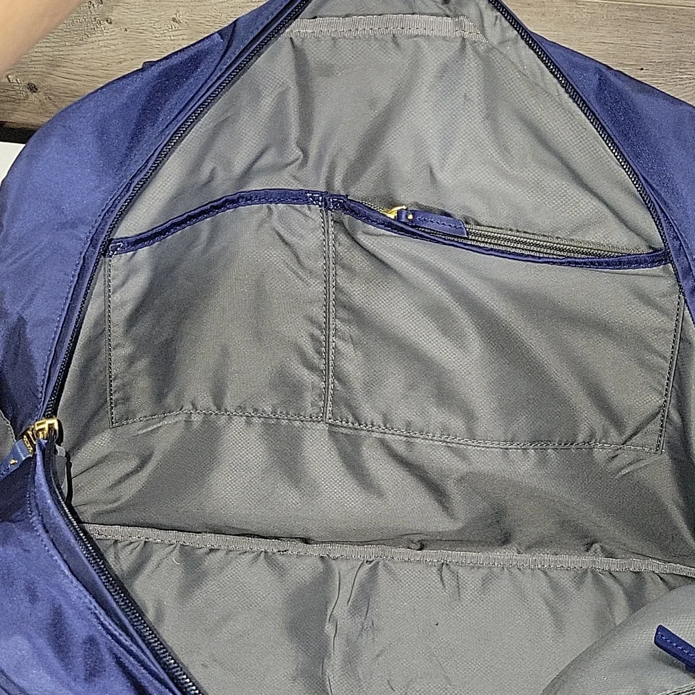 Tumi Blue Nylon/Leather Business Tote Bag